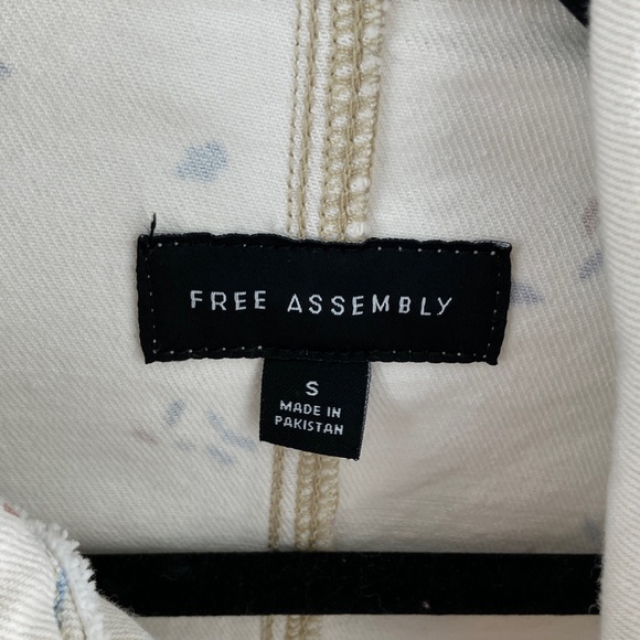 Free Assembly cream floral chore jacket size S - Picture 2 of 3